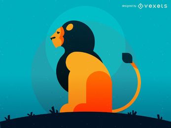 Ilustración de león geométrico