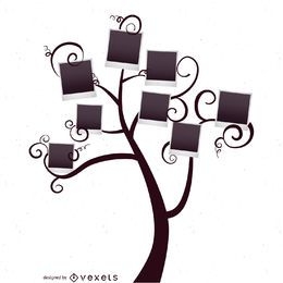 Family tree with photo frames template