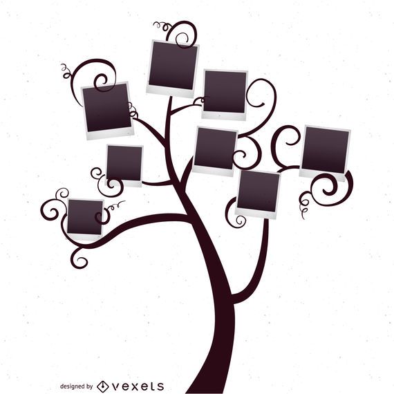 Family tree with polaroids template Family tree with polaroids template