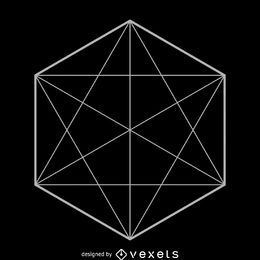 Ilustração de geometria sagrada hexágono