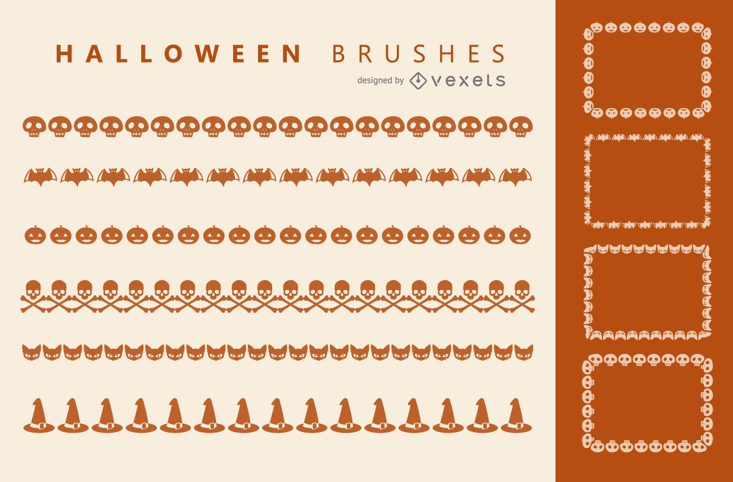 Halloween Illustrator brushes set