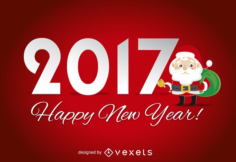 2017 sign with Santa Claus 2017 sign with Santa Claus