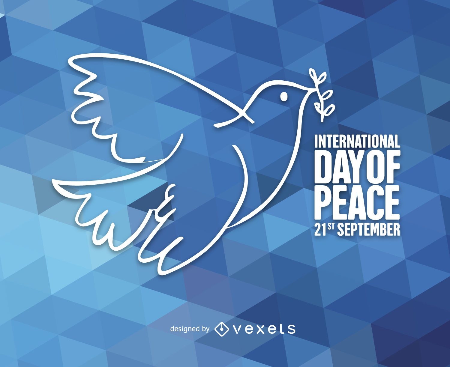 Ilustración de paloma poligonal del día de la paz