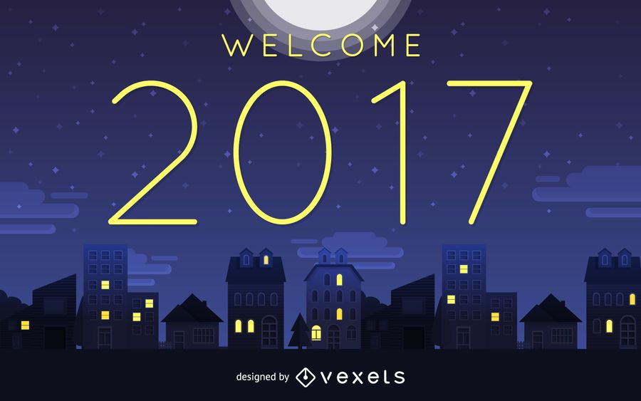Bienvenida 2017 signo de noche Bienvenida 2017 signo de noche