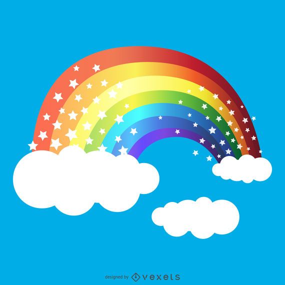 Rainbow drawing with stars Rainbow drawing with stars