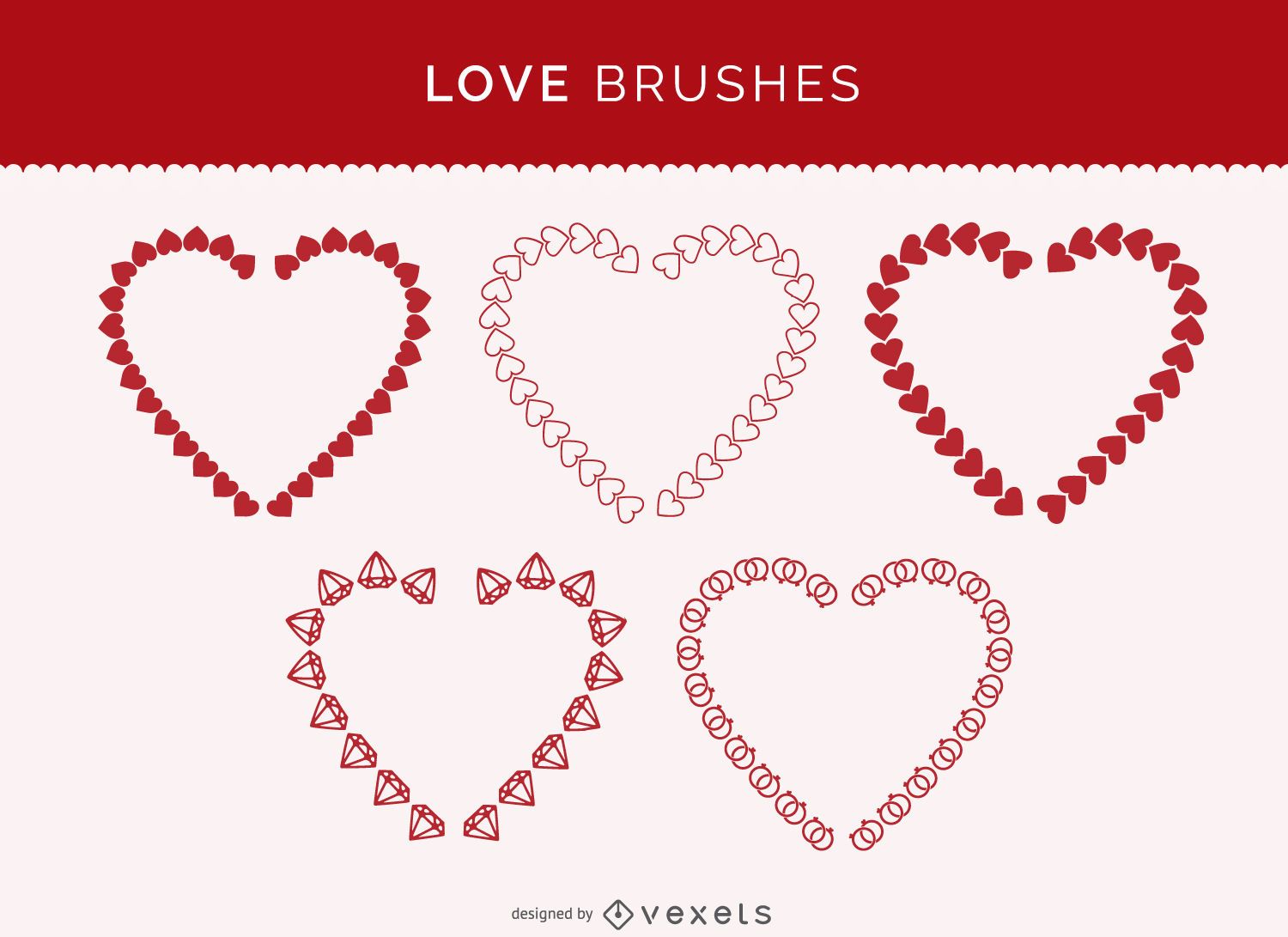 Illustrator Love Brushes Set Vector Download