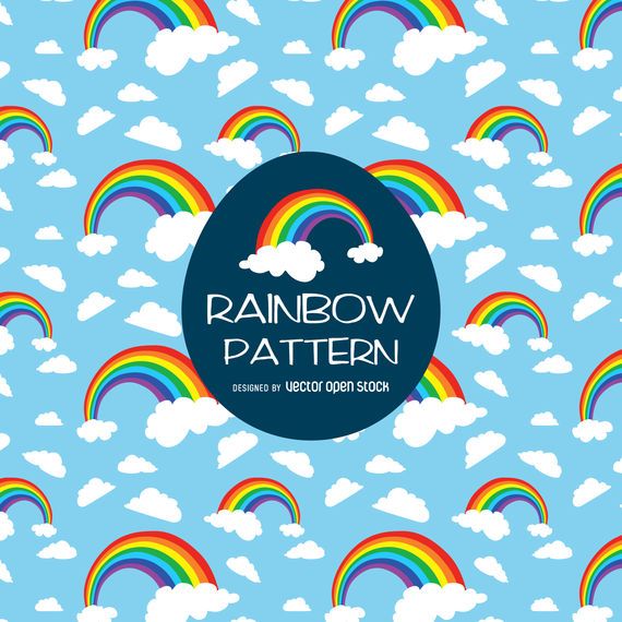 Bright rainbow illustration pattern Bright rainbow illustration pattern