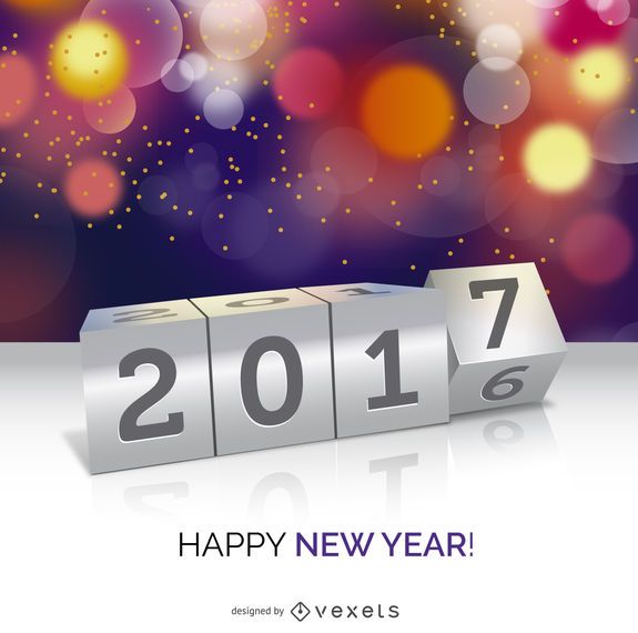 Cartaz do conceito de ano novo de 2017 Cartaz do conceito de ano novo de 2017