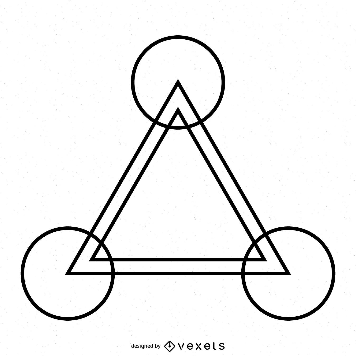 Desenho de triângulo em círculo