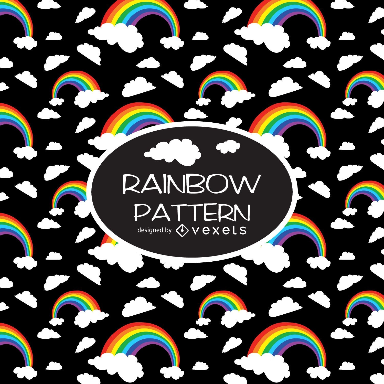 Contrast rainbow illustration pattern