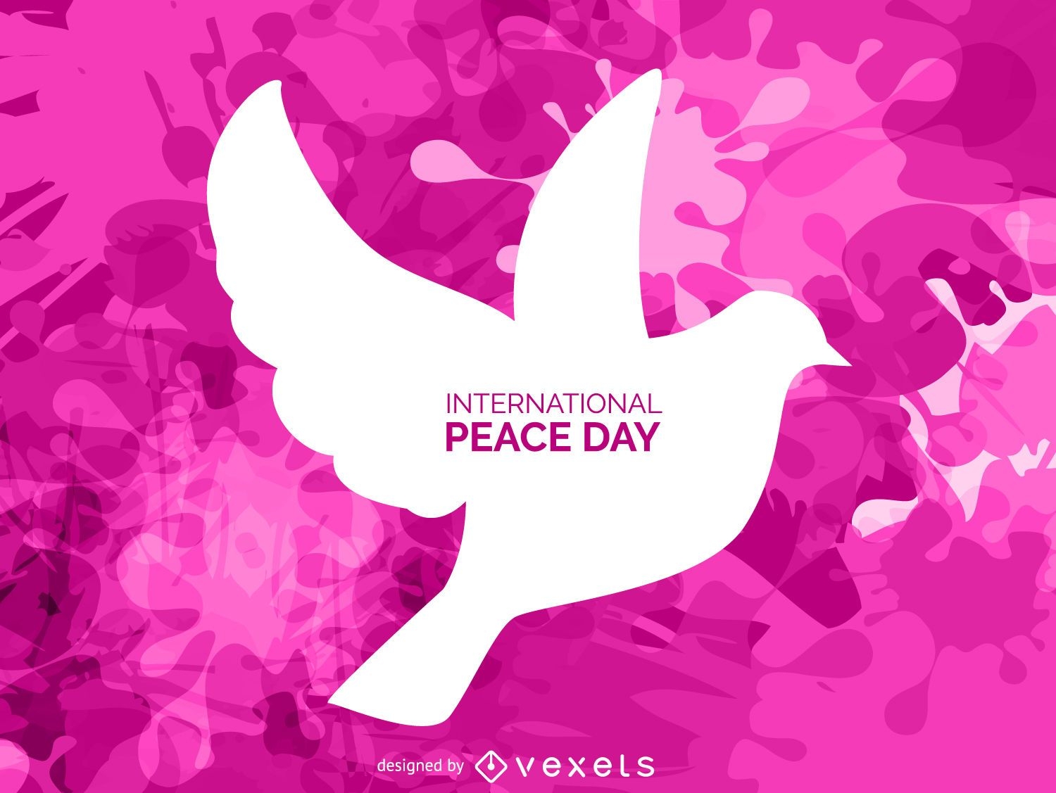 Pomba silhueta sinal do Dia da Paz