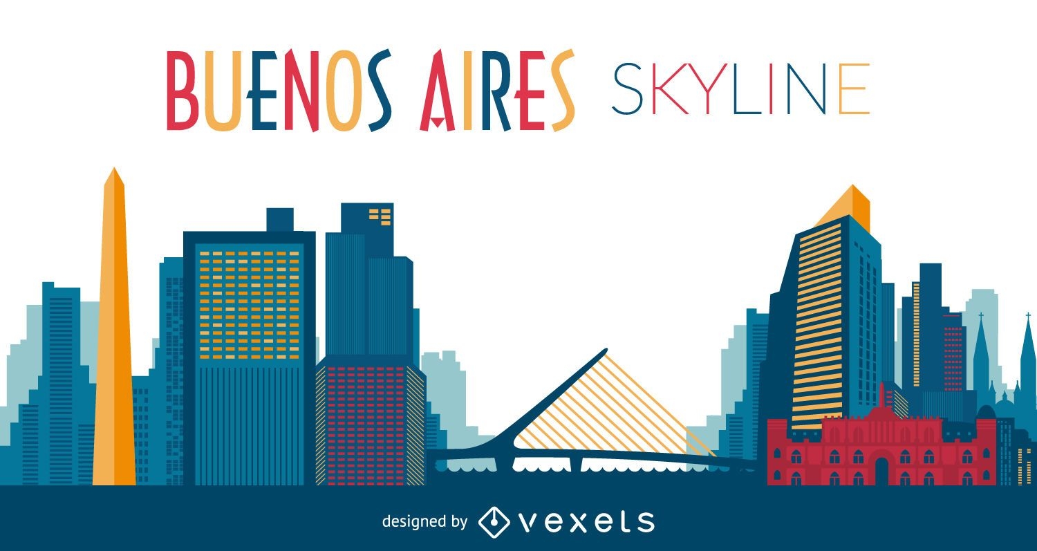 Skyline-Illustration von Buenos Aires