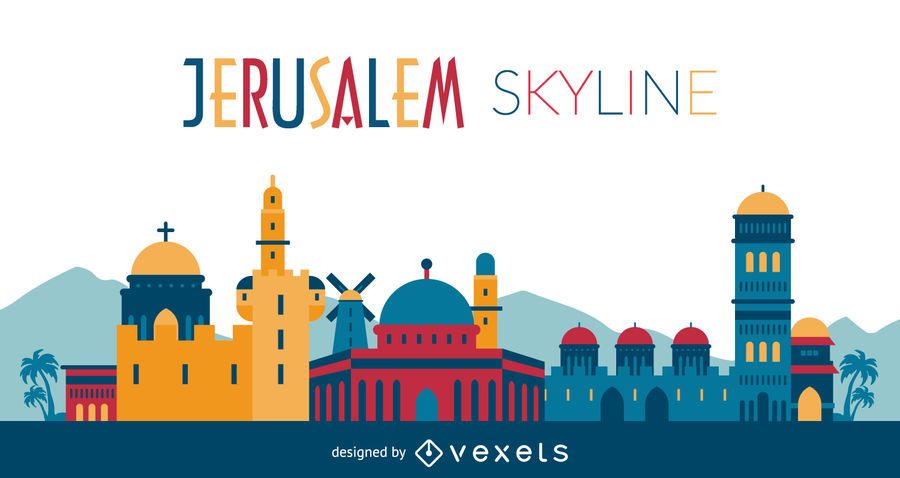 Ilustração do horizonte de Jesuralem Ilustração do horizonte de Jesuralem