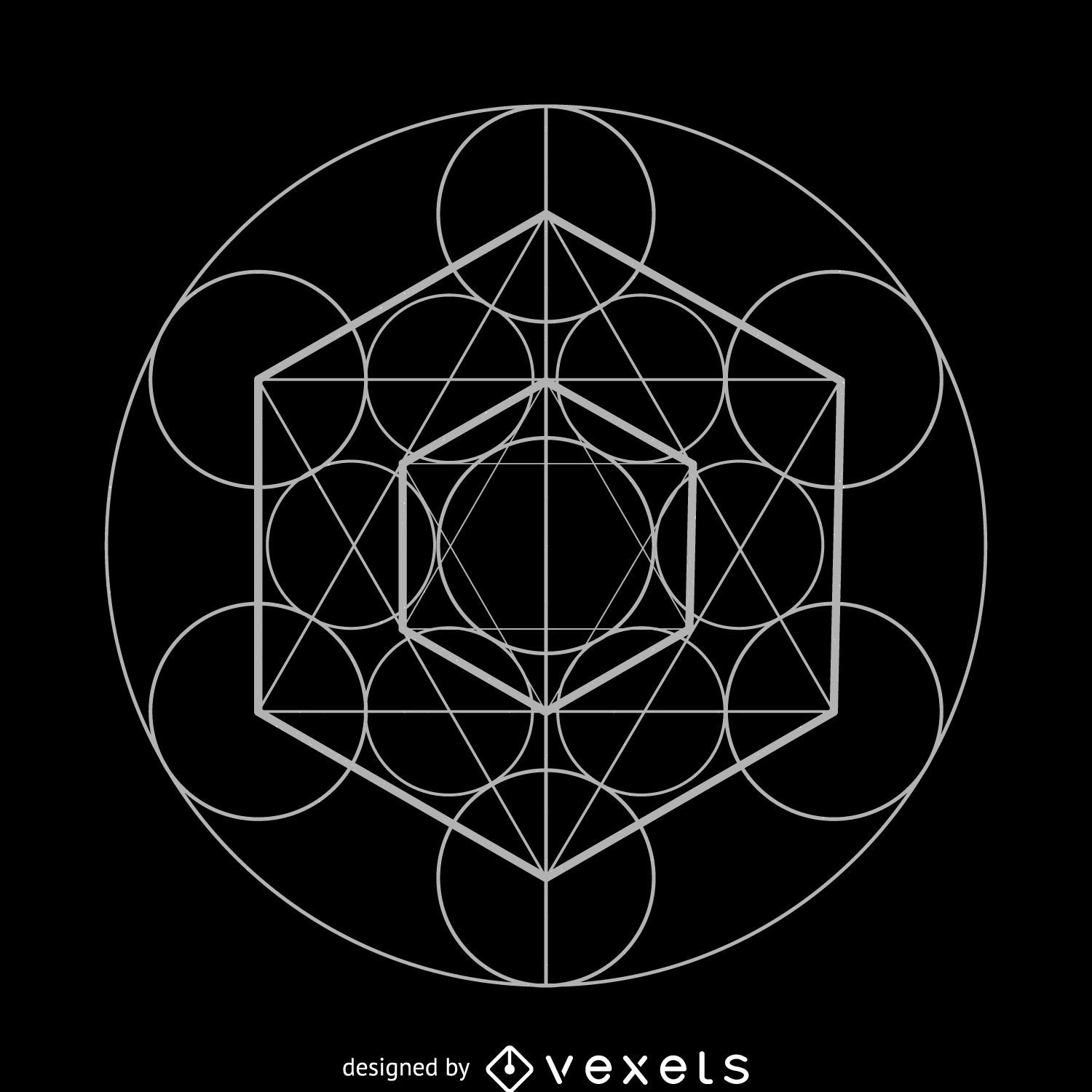 Metatron's cube sacred geometry design