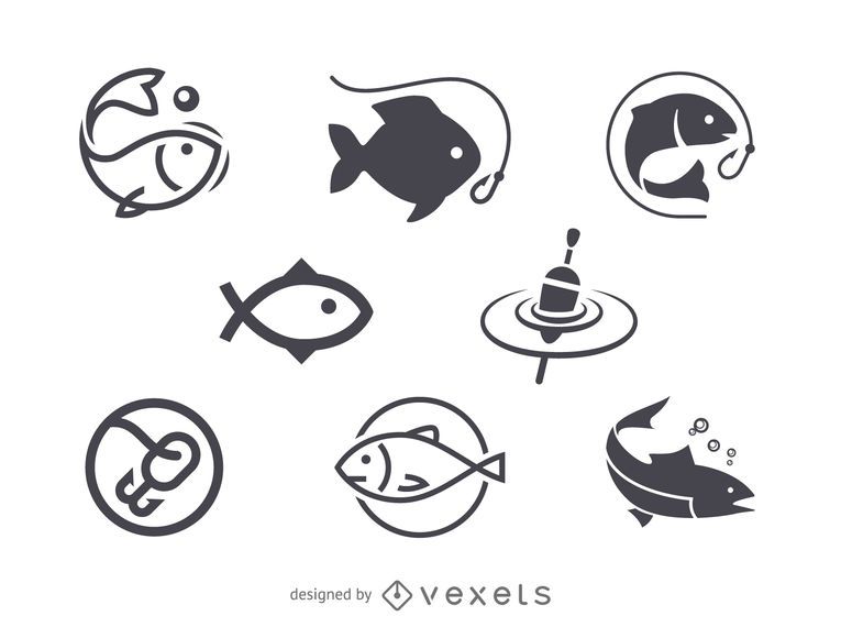 Plantilla de logotipo de icono de pesca Plantilla de logotipo de icono de pesca