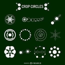 Conjunto de ilustração de círculos na colheita