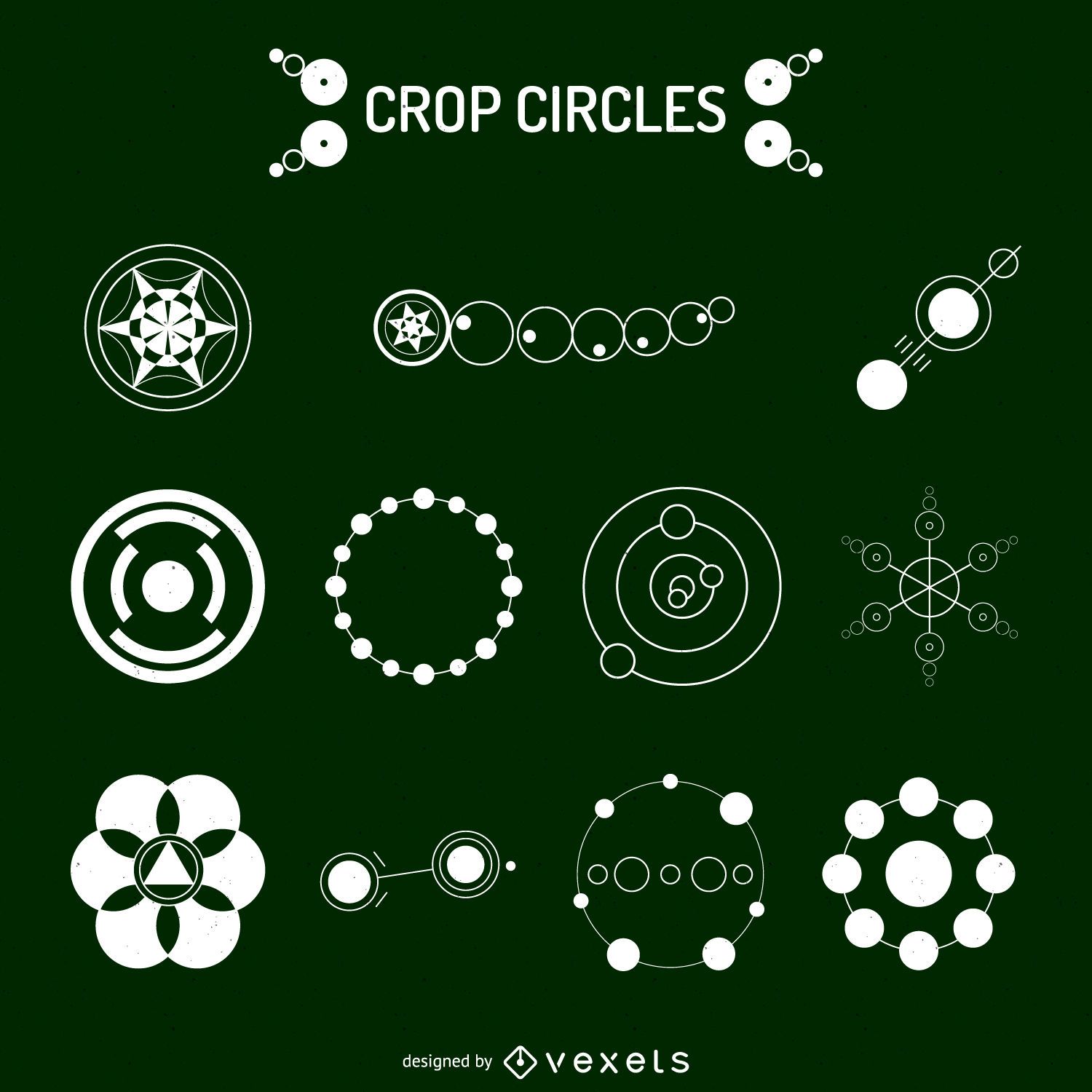 Download Crop Circles Illustration Set - Vector Download