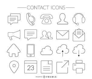 Stroke contact icons set