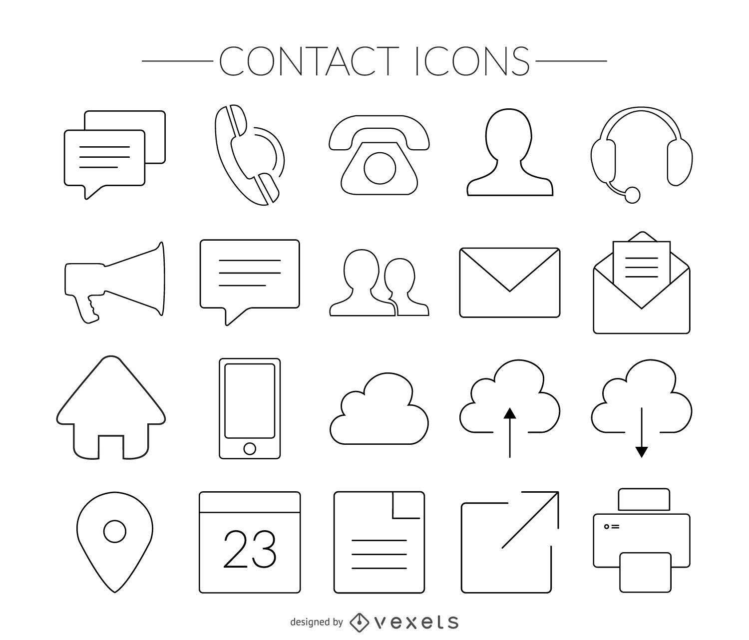 Conjunto de ícones de contato de AVC
