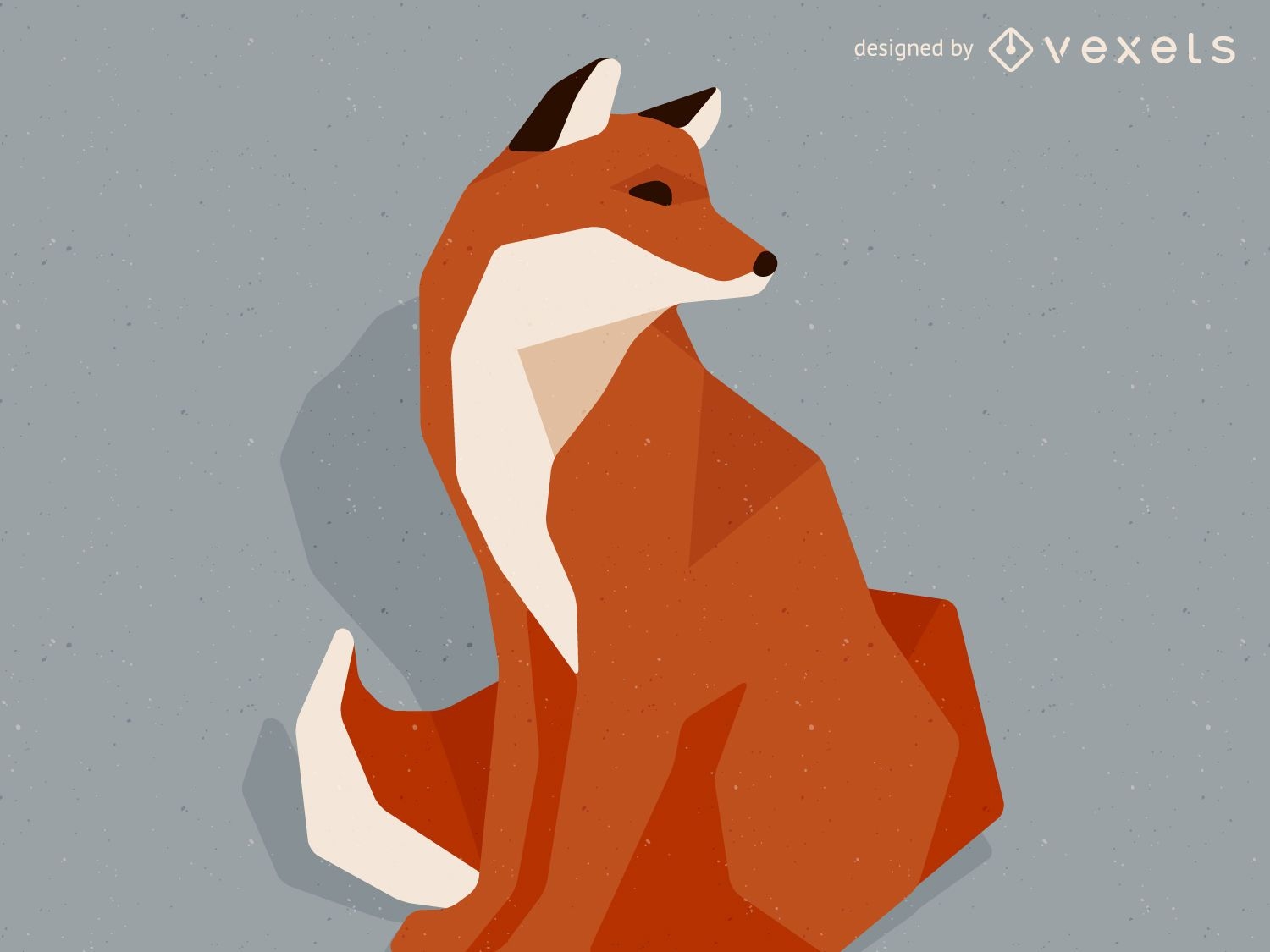 Low poly fox illustration