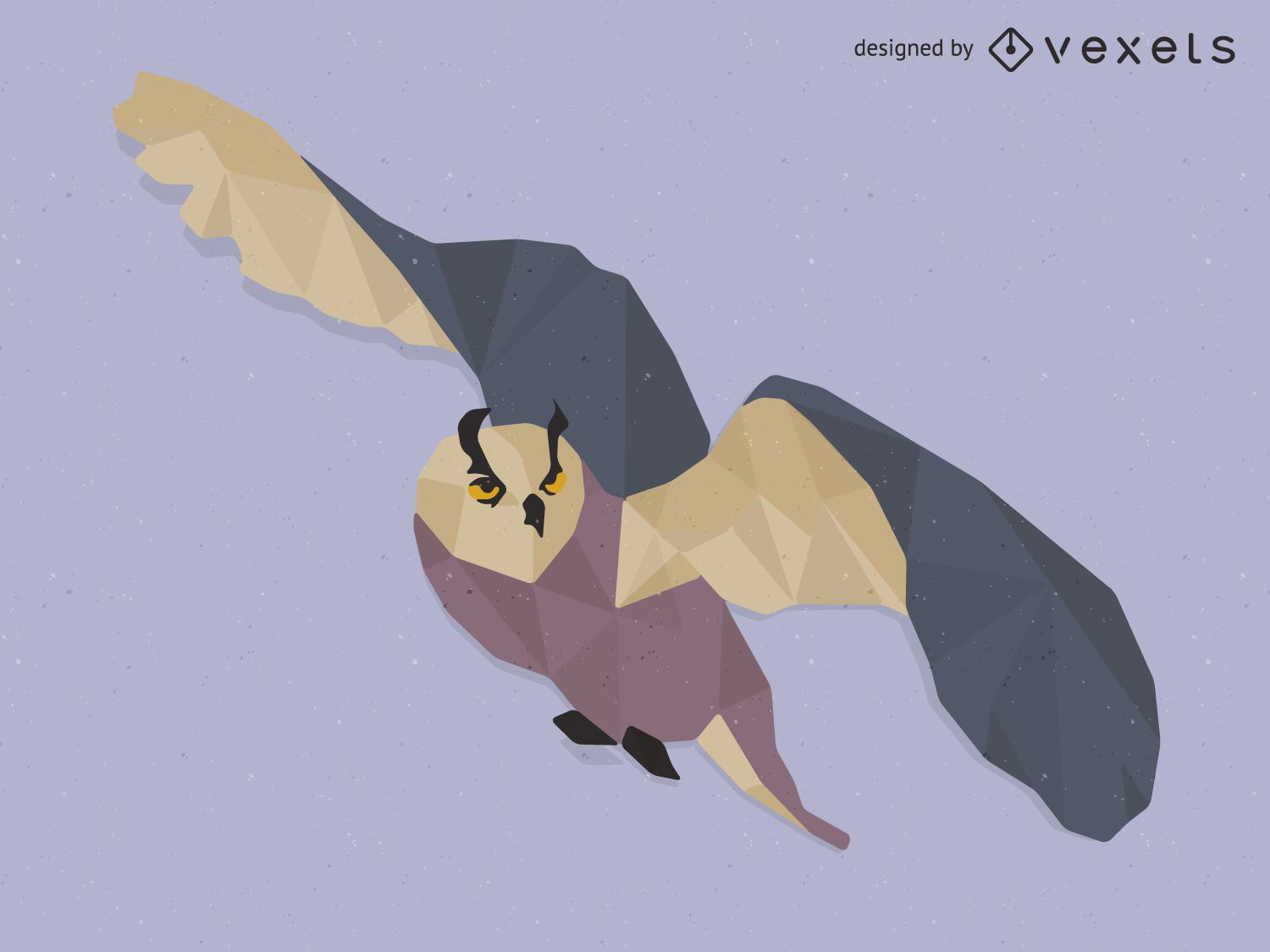 Ilustração de coruja de baixo poli