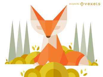 Geometric polygonal fox illustration