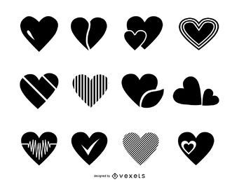 Colección de plantillas de logotipo de corazón