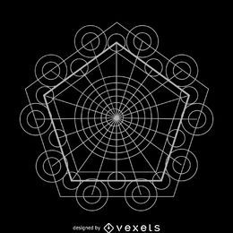 Desenho de geometria sagrada complexa