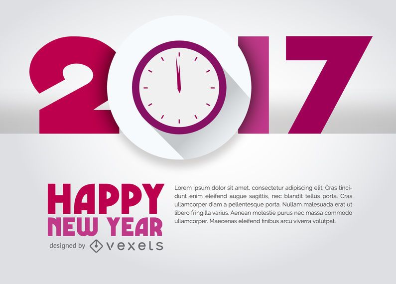 2017 sign with clock 2017 sign with clock