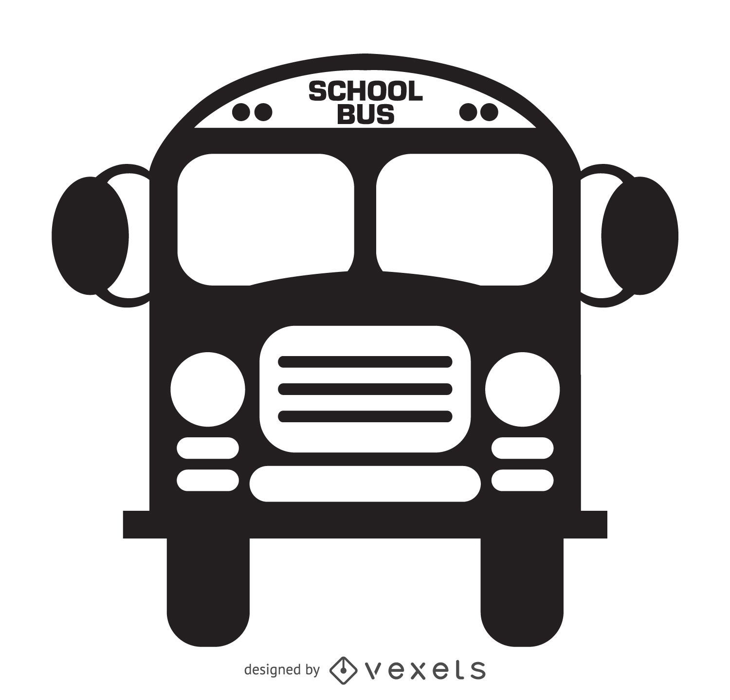 Ícone de ônibus escolar isolado