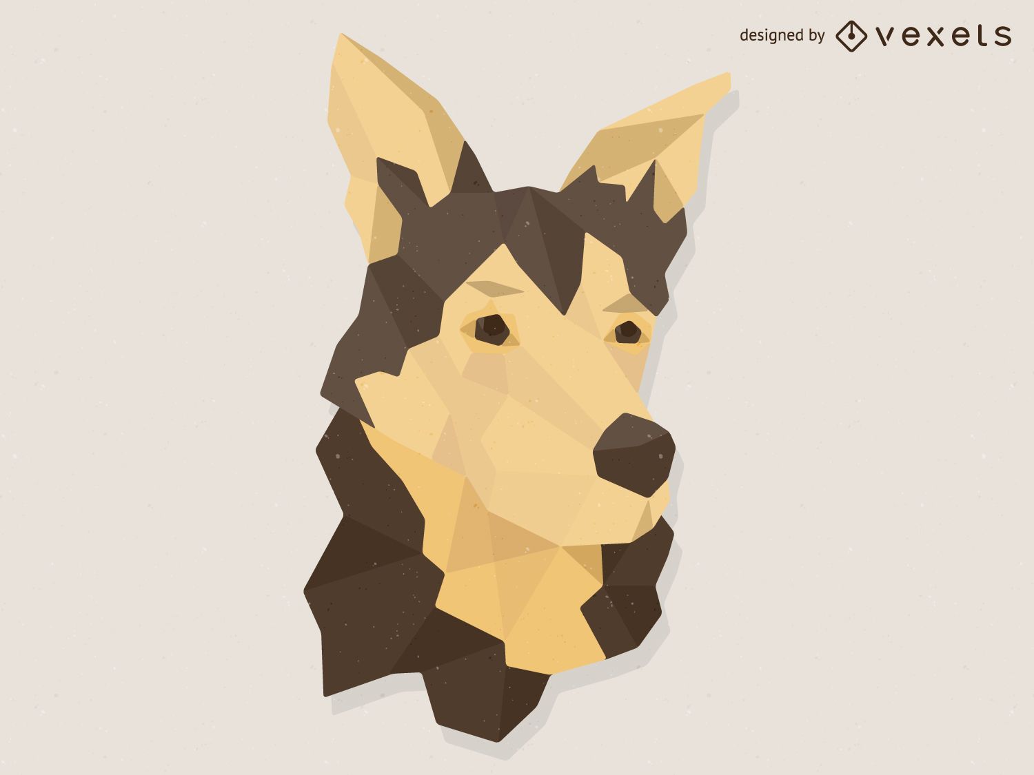 Low poly dog illustration