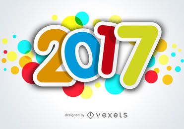 Buntes Aufkleberzeichen 2017