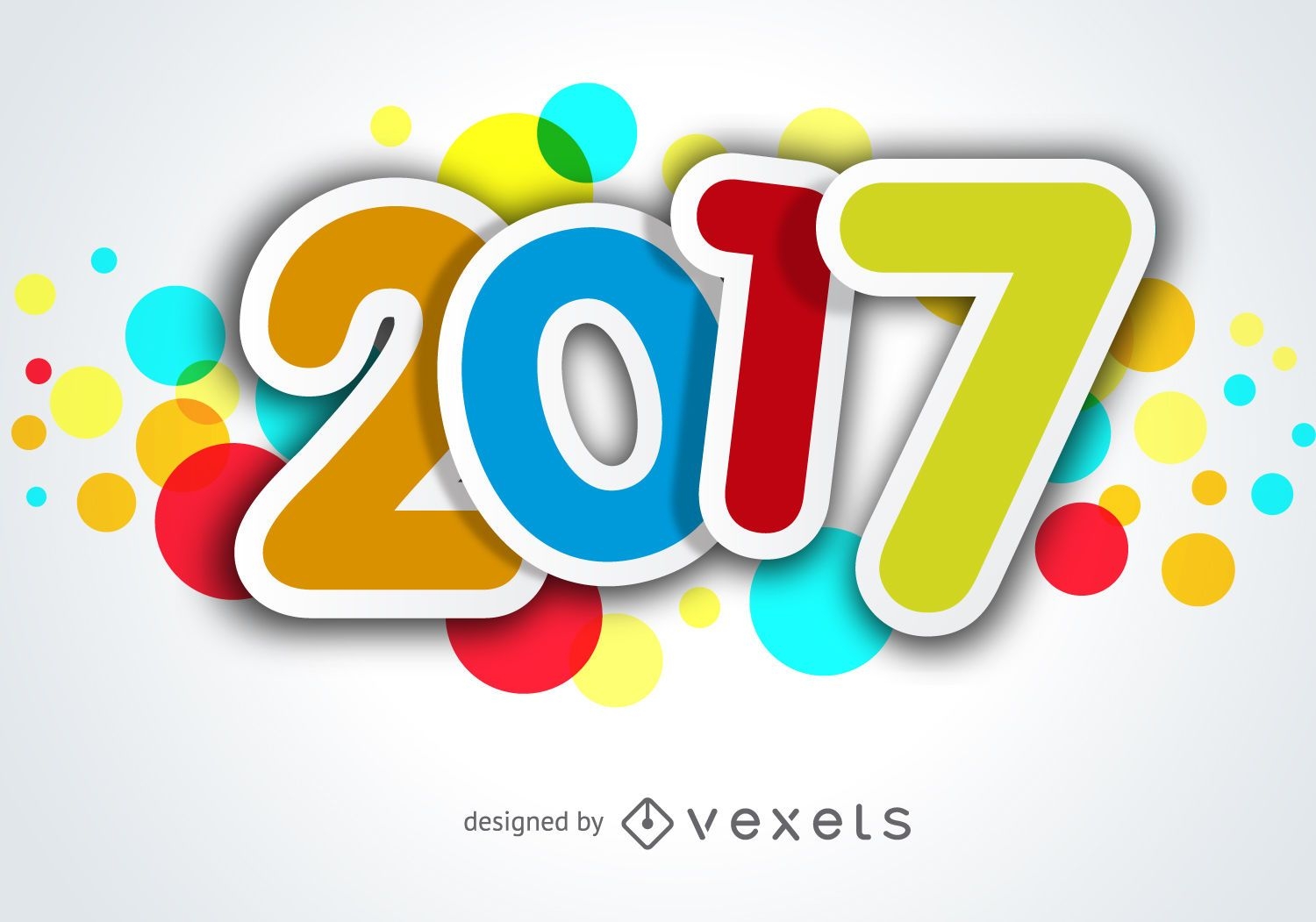 Colorful 2017 sticker sign
