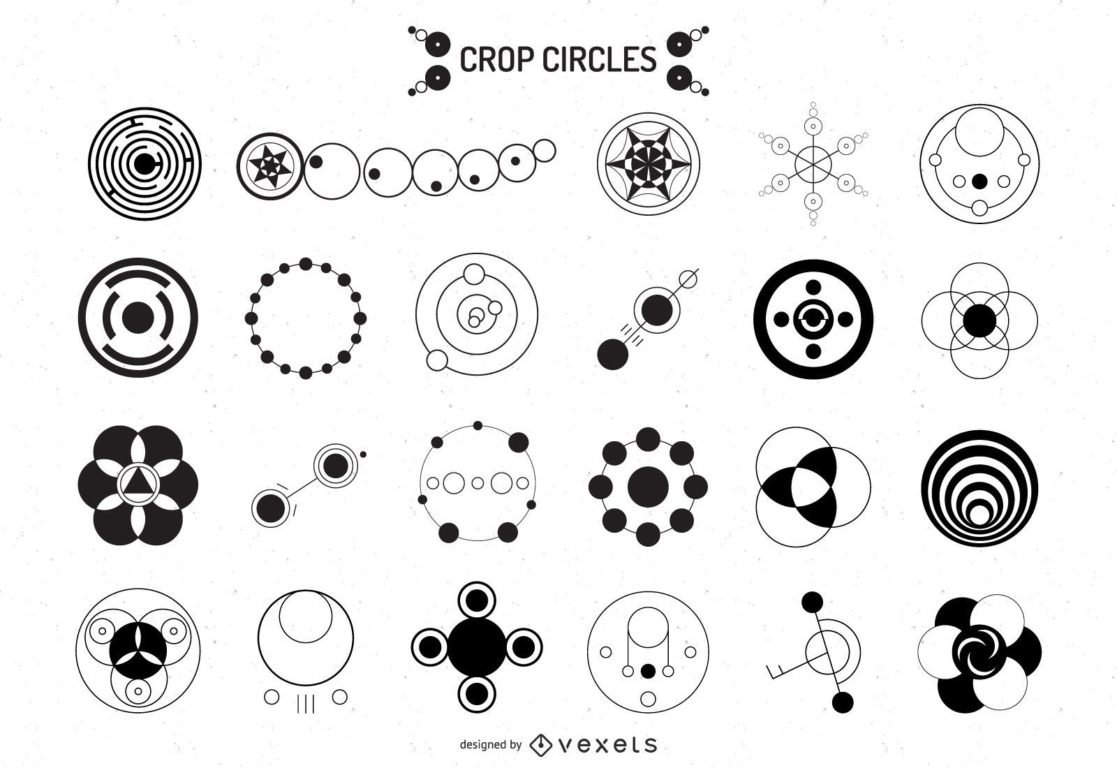 Download Crop Circle Silhouette Design Collection - Vector download