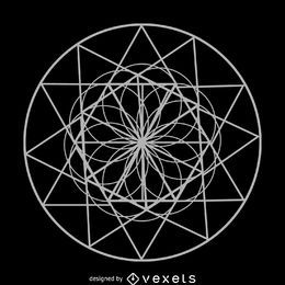 Heilige Geometriezeichnung der Kreisblume