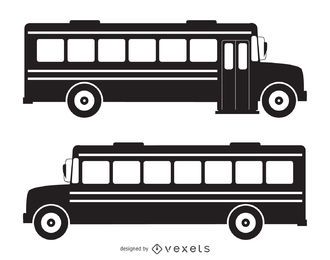 Silueta de autobús escolar aislado