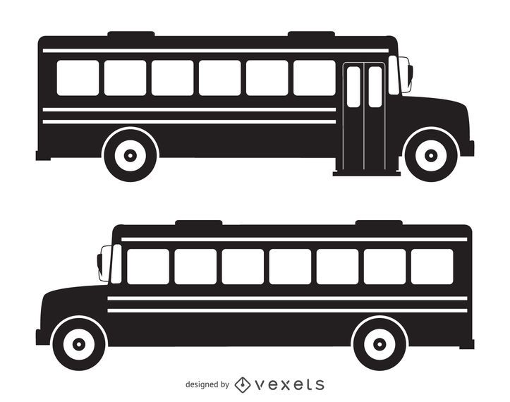 Silueta de autobús escolar aislado Silueta de autobús escolar aislado