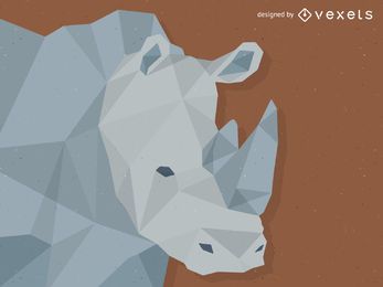 Low poly rhino illustration