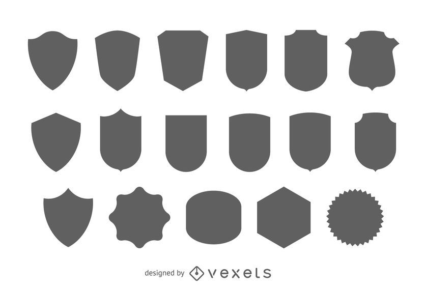 17 leere Emblem-Modellvorlage 17 leere Emblem-Modellvorlage