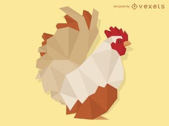 Low poly rooster illustration