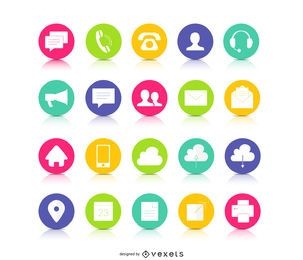 Colorful button contact icons