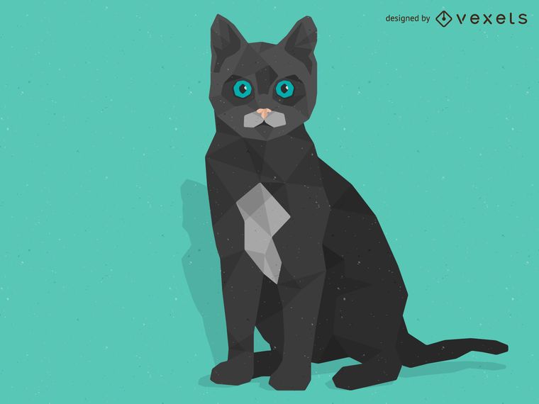Design de gato baixo poli Design de gato baixo poli