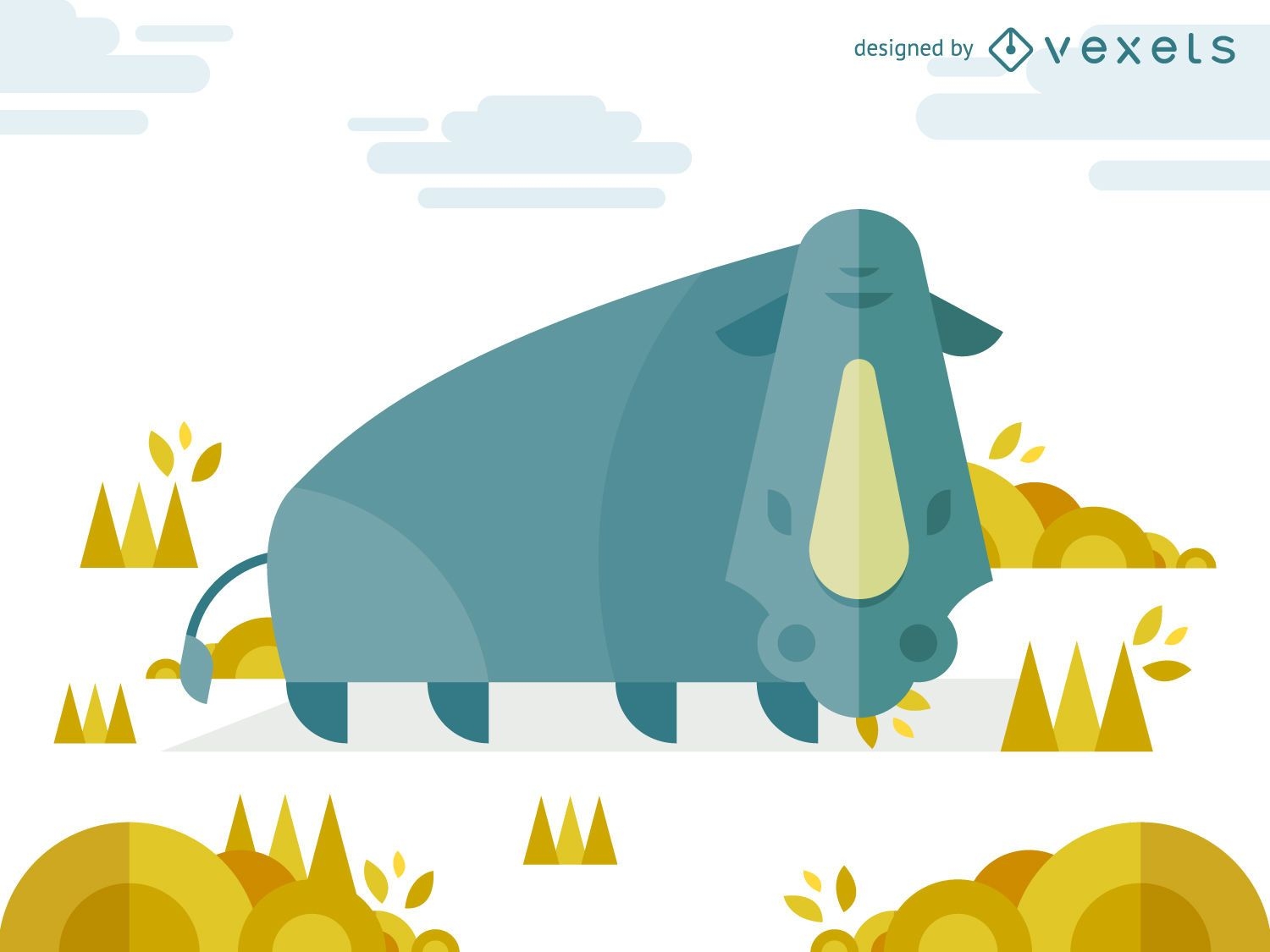 Geometric rhino illustration