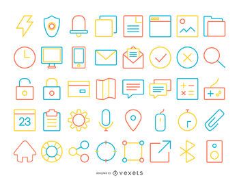 40 icono de contacto de trazo colorido 40 icono de contacto de trazo colorido