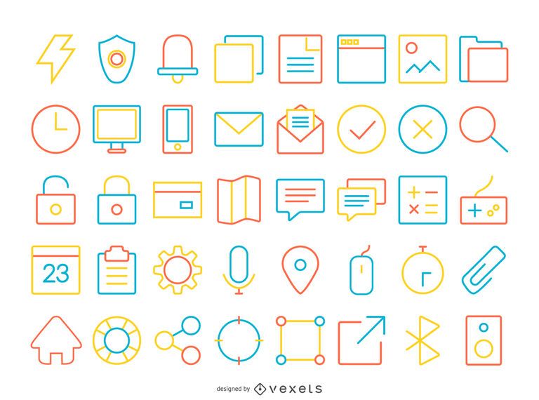 40 colorful stroke contact icon 40 colorful stroke contact icon