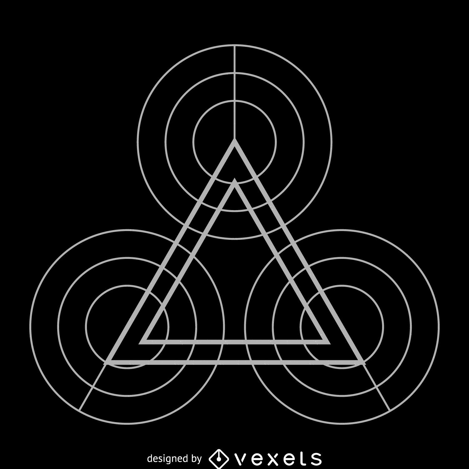Círculos e geometria sagrada de triângulo
