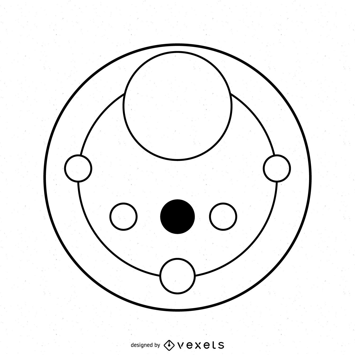 Desenho abstrato de círculos nas plantações