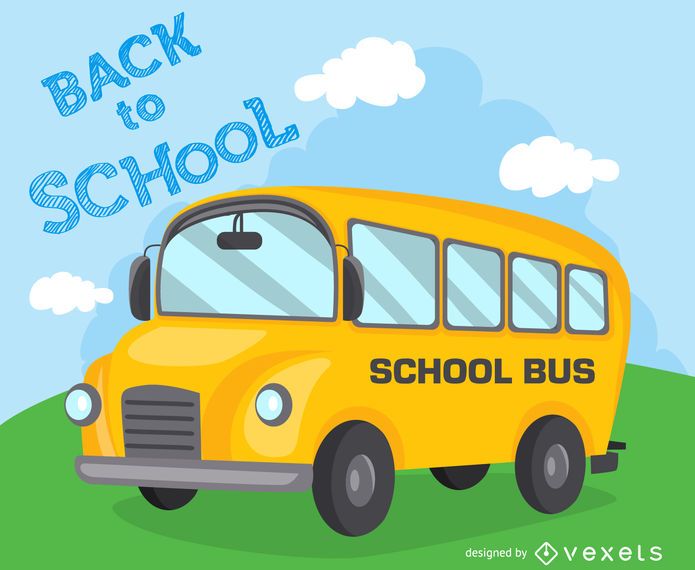 Back to school illustration bus Back to school illustration bus