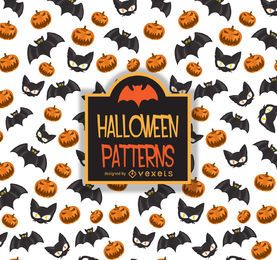 Abóbora-gato com padrão de Halloween