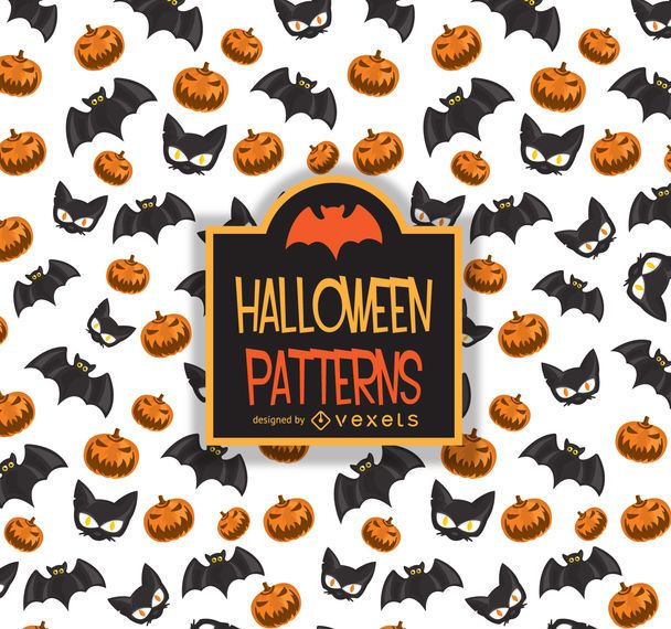Halloween pattern bat cat pumpkin Halloween pattern bat cat pumpkin